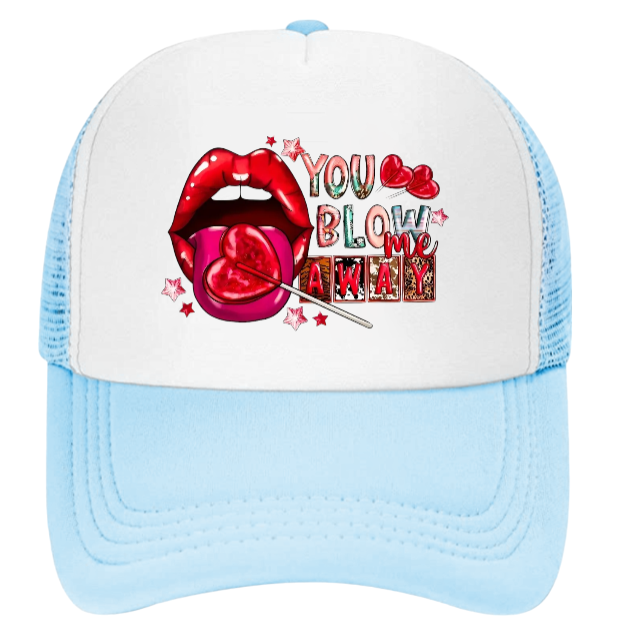 Valentines Hat Adjustable Trucker Hat Snapback Funny Lip Hat Lollipop Candy Gift