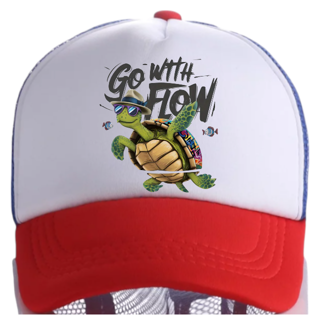 Turtle Hat Adjustable Snapback Trucker Hat Go With The Flow Sea World Gift Hat