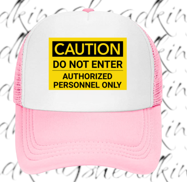 Funny Hat Caution Do Not Enter Hat Adjustable Trucker Hat Playful Safety Hat