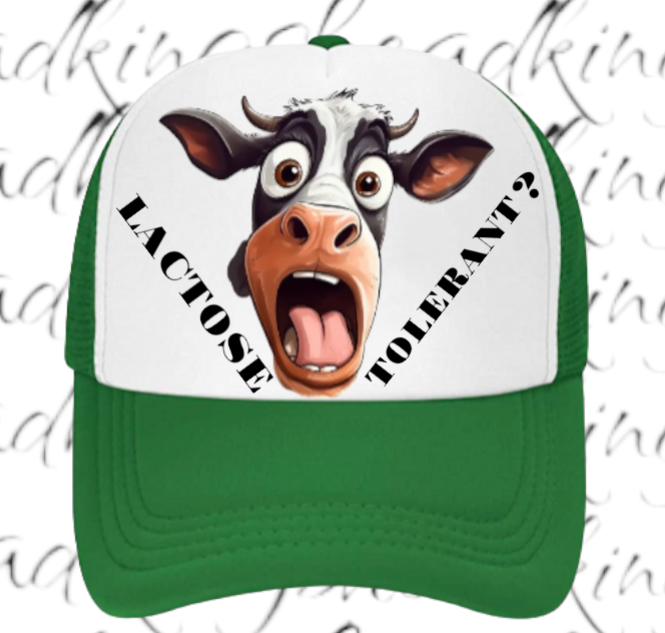 Lactose Tolerant Hat Adjustable Snapback Trucker Hat Surprised Cow Funny Hat
