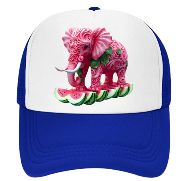 Watermelon Elephant Adjustable Snapback Trucker Hat Summer Hat Watermelons Hat