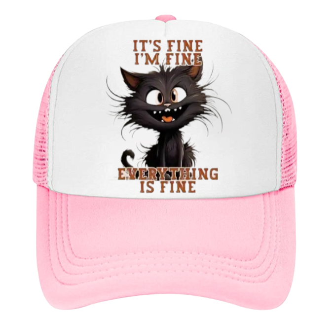 Funny Hat Cat Hat It's Fine I'm Fine Everything Is Fine Surprised Sarcastic Hat