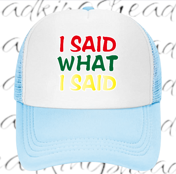 I Said What I Said Adjustable Snapback Trucker Hat Outdoors Hat Funny Hat