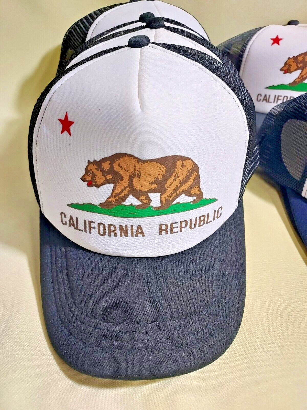 California Bear Baseball Trucker Hat Adjustable Snapback Men Women Durable Hat