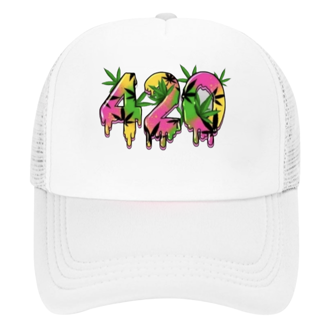420 Hat Adjustable Snapback Trucker Hat Marijuana Relaxation Outdoors Smoking