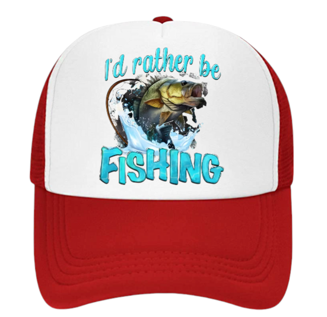 I'd Rather Be Fishing Hat Adjustable Snapback Trucker Hat Funny Fishing Hat