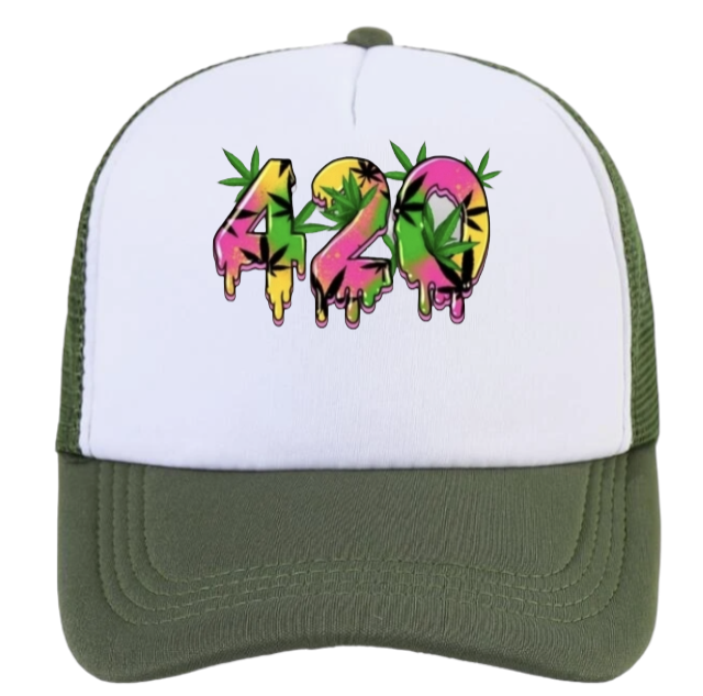 420 Hat Adjustable Snapback Trucker Hat Marijuana Relaxation Outdoors Smoking