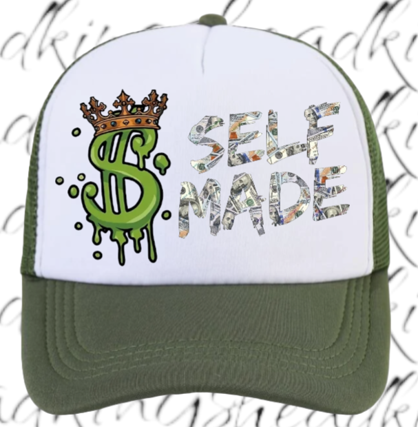 Dollar King Hat Adjustable Snapback Trucker Hat Self Made Dollar Money Hat