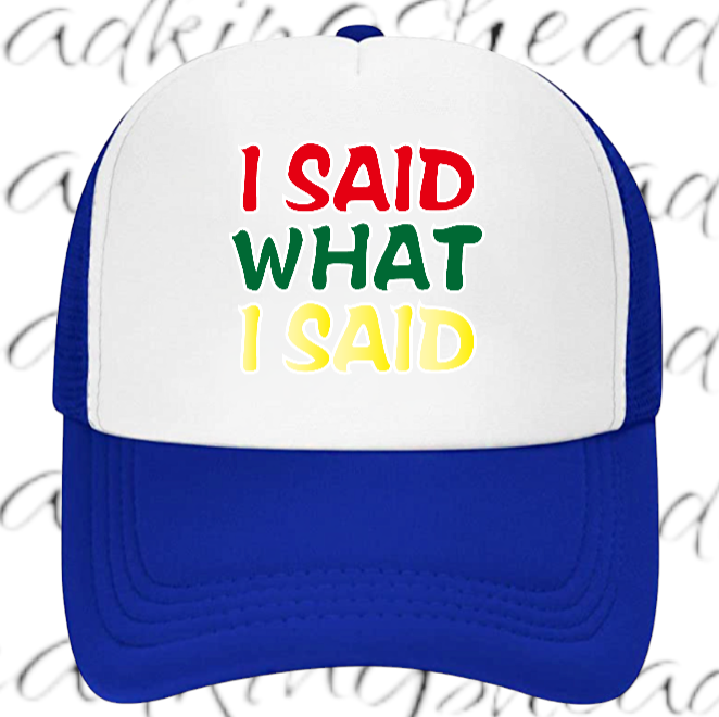 I Said What I Said Adjustable Snapback Trucker Hat Outdoors Hat Funny Hat