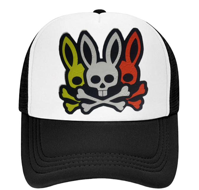 Bunny Hat Adjustable Snapback Trucker Hat Snapback Three Bunny Skulls Hat