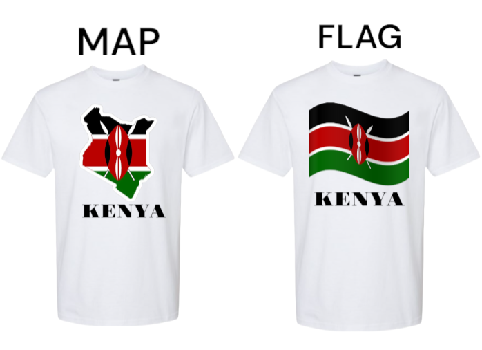 Map of Kenya T-shirt Kenyan Flag T-shirt Madaraka Day Celebrations Wear Kenya