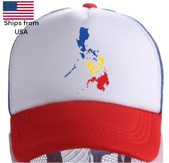 Map of Philippines Hat Adjustable Snapback Trucker Hat Pinoy Pride Outdoors Hat