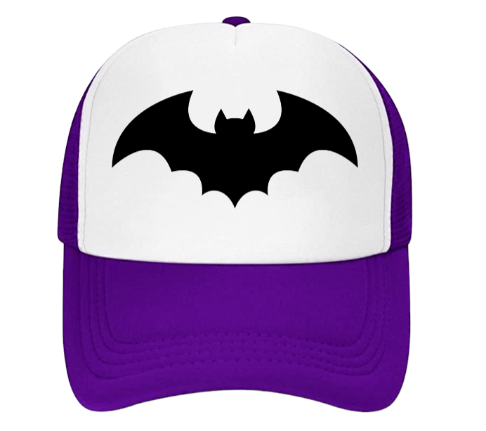 Black Bat Baseball Hat Adjustable Snapback Trucker Hat Bat Print Hat Halloween