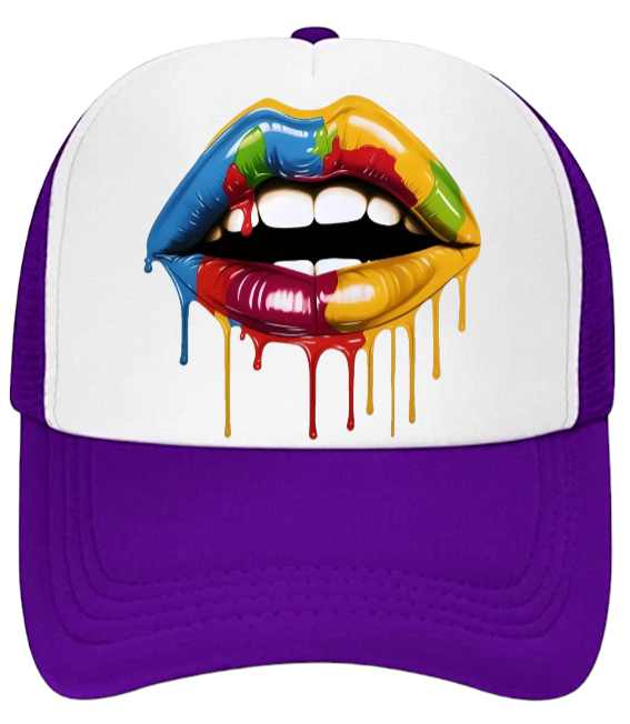 Valentines Hat Trucker Hat Adjustable Snapback Drooling Red Lips Valentines Gift