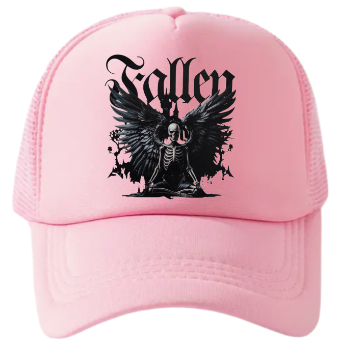 Fallen Angles Hat Adjustable Snapback Trucker Hat Dark Angle With Wings Hat