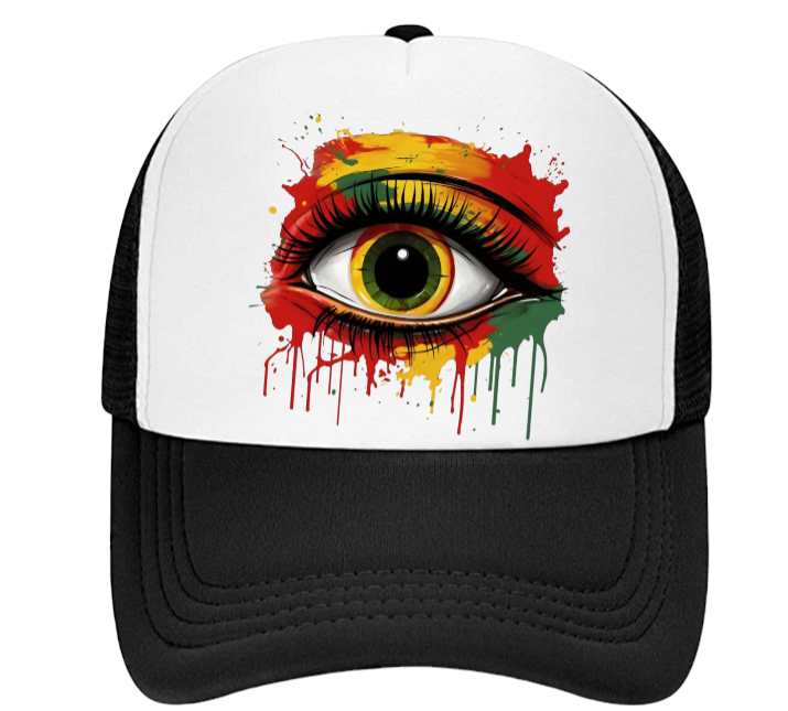 Third Eye Hat Adjustable Trucker Hat Colorful Big Eye Multicolor Beautiful Eye