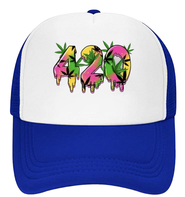 420 Hat Adjustable Snapback Trucker Hat Marijuana Relaxation Outdoors Smoking