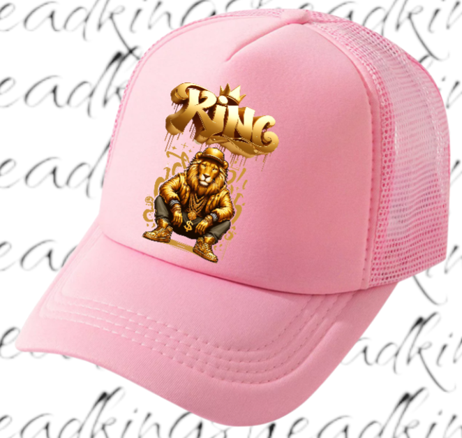 Lion King Adjustable Snapback Trucker Hat Gangster Crown Lion King Dollar Chain