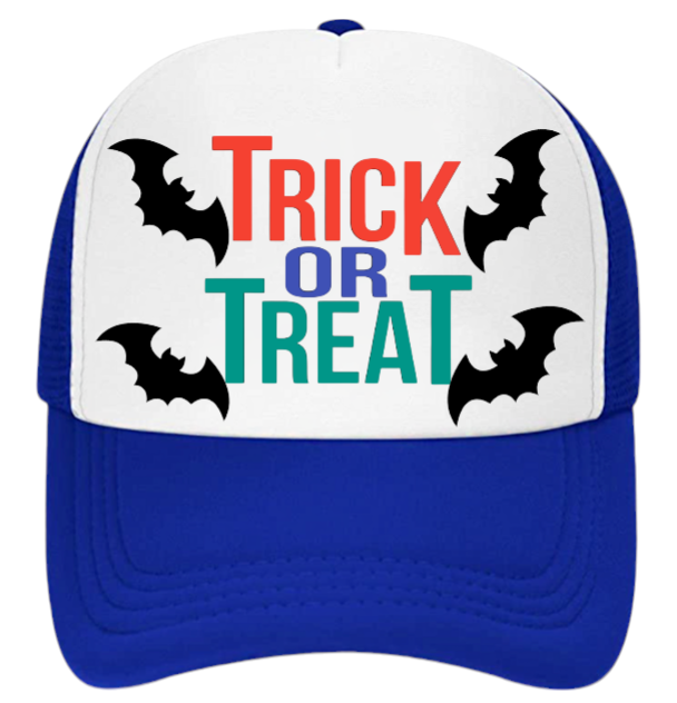 Trick Or Treat Halloween Hat Adjustable Snapback Trucker Hat 4 Bats Halloween