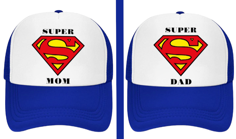 Super Mom Hat Super Dad Hat Couples Hat Adjustable Trucker Hat Gift for Mom Dad