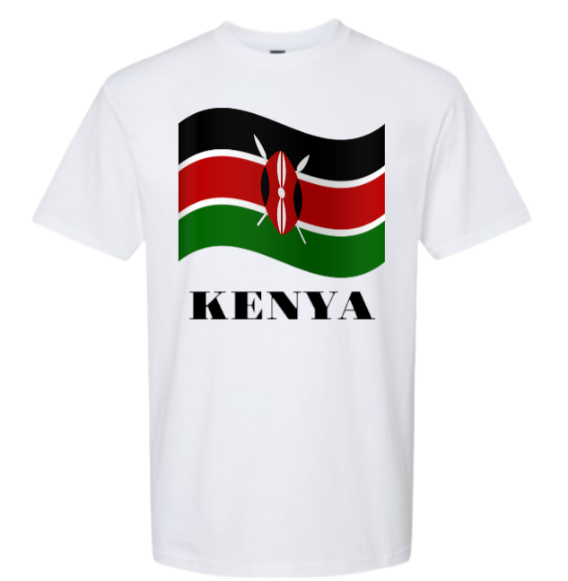 Map of Kenya T-shirt Kenyan Flag T-shirt Madaraka Day Celebrations Wear Kenya