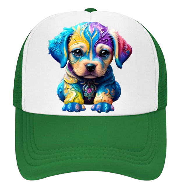 Cute Dog Hat Adjustable Snapback Trucker Hat Colorful Puppy Gift for Dog Owner