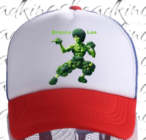 Kung Fu Hat Brocco-Lee Adjustable Snapback Trucker Hat Broccoli Fighter Hat