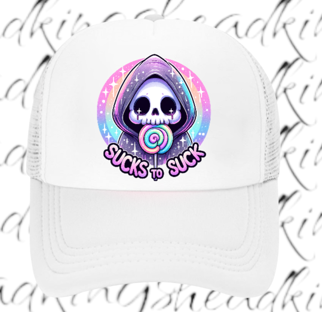 Funny Hat Adjustable Snapback Trucker Hat Sucks To Suck Hat Lollipop Hat Candy