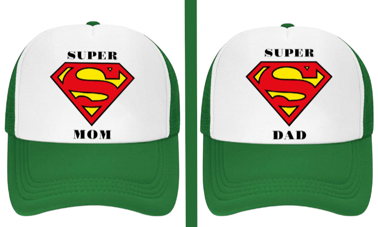 Super Mom Hat Super Dad Hat Couples Hat Adjustable Trucker Hat Gift for Mom Dad
