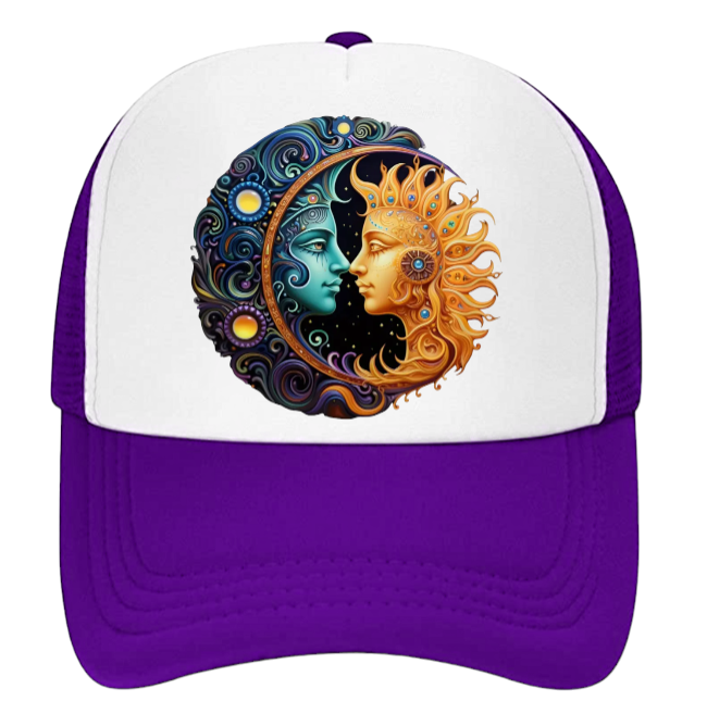Sun Moon Baseball Hat Trucker Hat Adjustable Snapback Sun Moon Love
