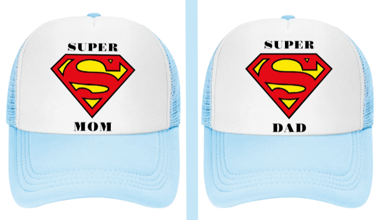 Super Mom Hat Super Dad Hat Couples Hat Adjustable Trucker Hat Gift for Mom Dad