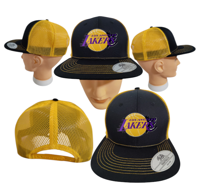 Lakers Hat Adjustable Snapback Trucker Hat Los Angeles Basketball Hat Richardson