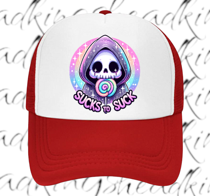 Funny Hat Adjustable Snapback Trucker Hat Sucks To Suck Hat Lollipop Hat Candy