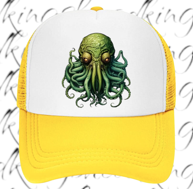 Monster Hat Adjustable Snapback Trucker Hat Alien Sea Ocean Octopus Creature Hat