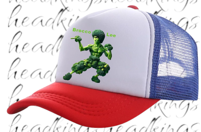 Kung Fu Hat Brocco-Lee Adjustable Snapback Trucker Hat Broccoli Fighter Hat