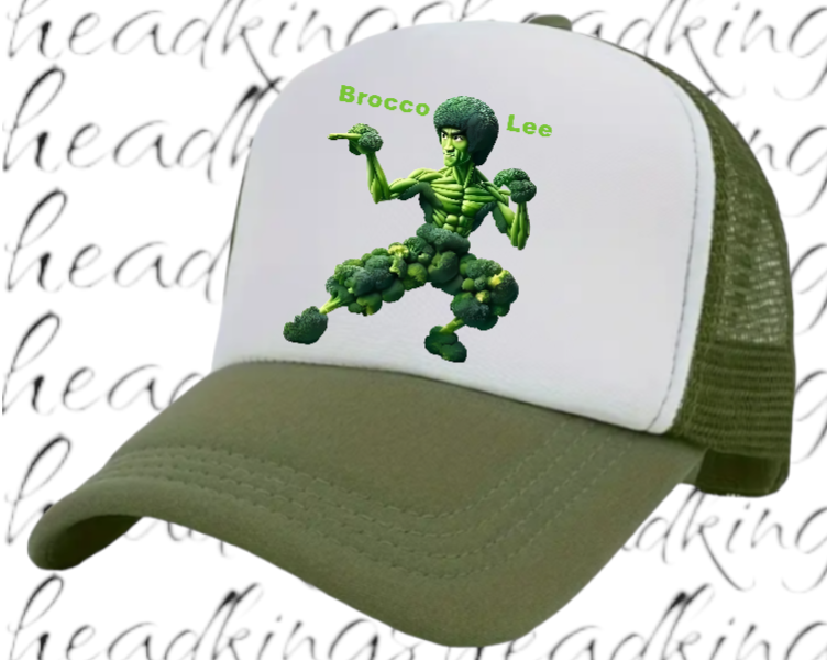 Kung Fu Hat Brocco-Lee Adjustable Snapback Trucker Hat Broccoli Fighter Hat