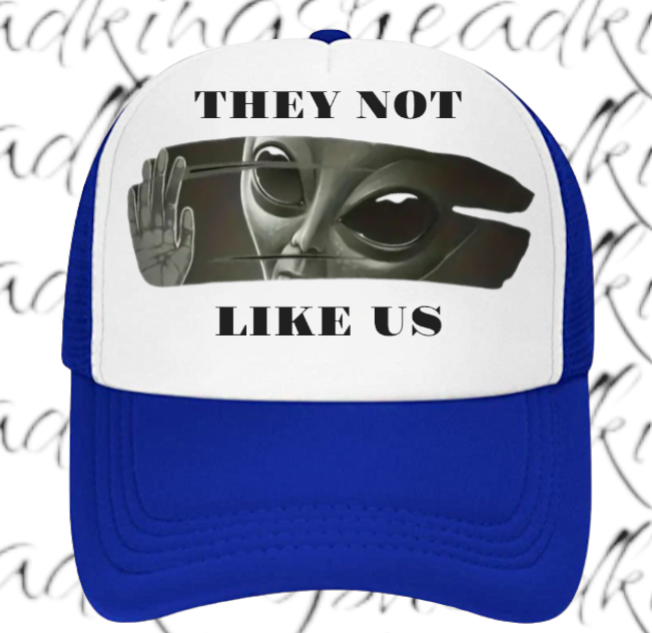 Alien Hat Adjustable Snapback Trucker Hat Alien Hat They Not Like Us Scary Alien
