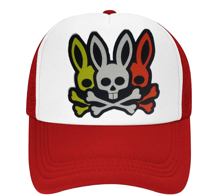 Bunny Hat Adjustable Snapback Trucker Hat Snapback Three Bunny Skulls Hat