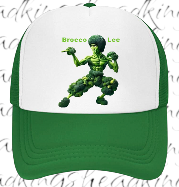 Kung Fu Hat Brocco-Lee Adjustable Snapback Trucker Hat Broccoli Fighter Hat
