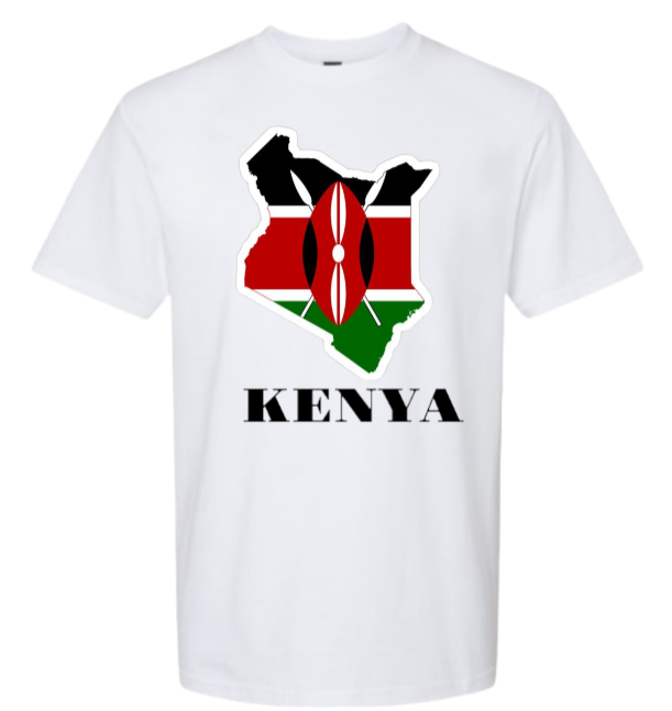 Map of Kenya T-shirt Kenyan Flag T-shirt Madaraka Day Celebrations Wear Kenya