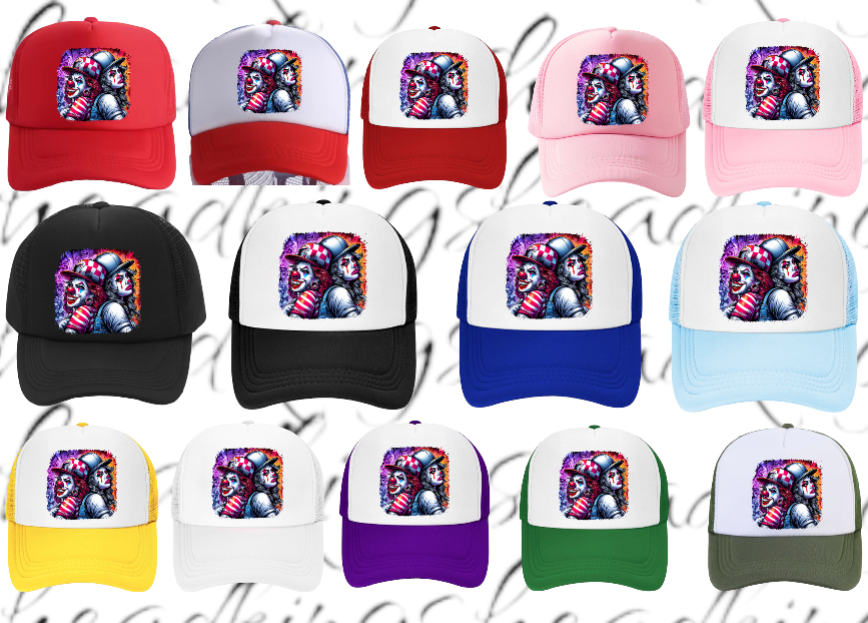 Funny Hat Laugh Now Cry Later Adjustable Snapback Trucker Hat Colorful Clown Hat