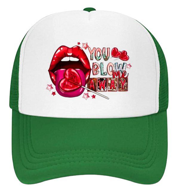 Valentines Hat Adjustable Trucker Hat Snapback Funny Lip Hat Lollipop Candy Gift