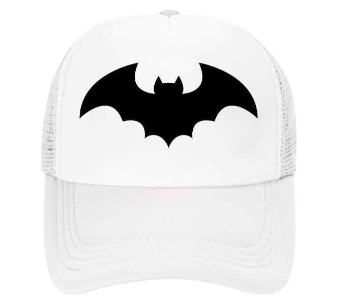 Black Bat Baseball Hat Adjustable Snapback Trucker Hat Bat Print Hat Halloween