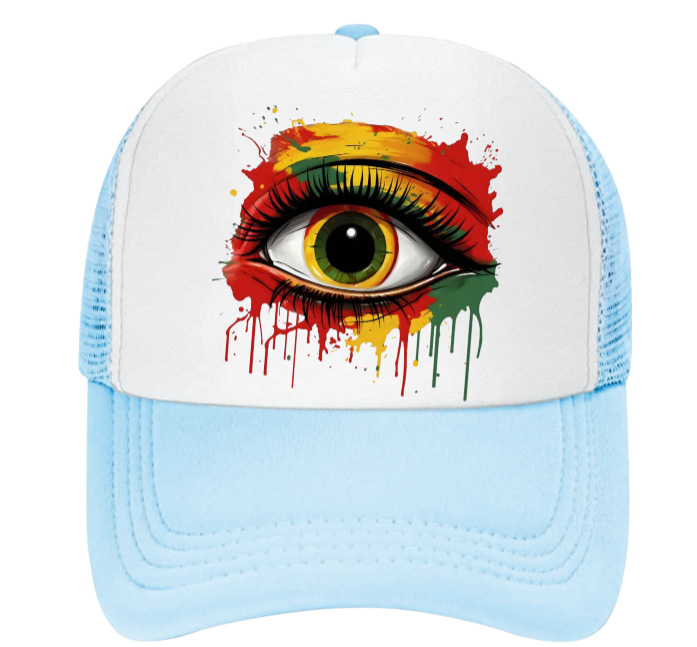 Third Eye Hat Adjustable Trucker Hat Colorful Big Eye Multicolor Beautiful Eye