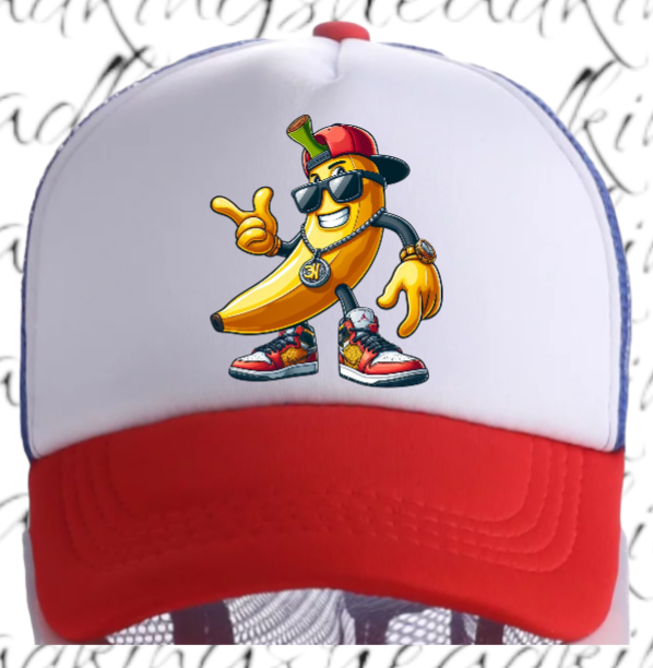 Gangster Banana Hat Adjustable Snapback Trucker Hat Funny Hat Sneakers Anime