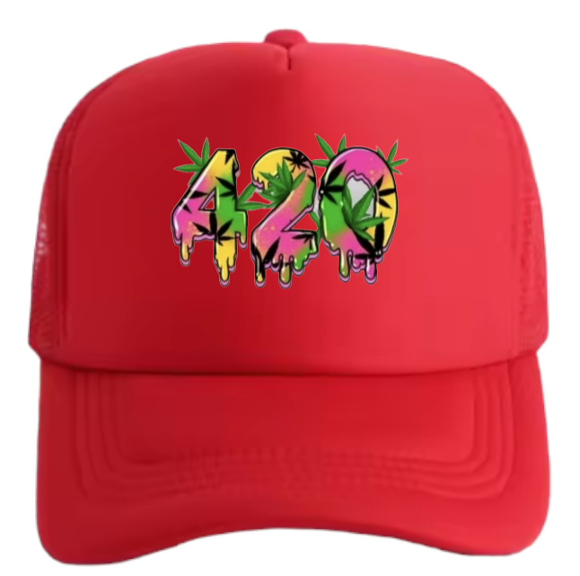 420 Hat Adjustable Snapback Trucker Hat Marijuana Relaxation Outdoors Smoking