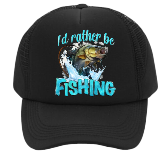 I'd Rather Be Fishing Hat Adjustable Snapback Trucker Hat Funny Fishing Hat