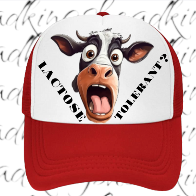 Lactose Tolerant Hat Adjustable Snapback Trucker Hat Surprised Cow Funny Hat
