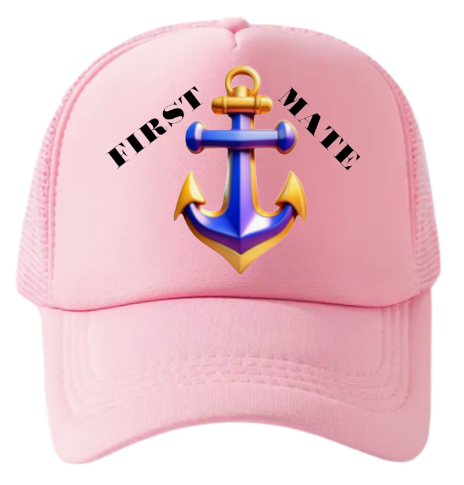 Captain Hat First Mate Hate Adjustable Snapback Trucker Hat Colorful Sea Anchor