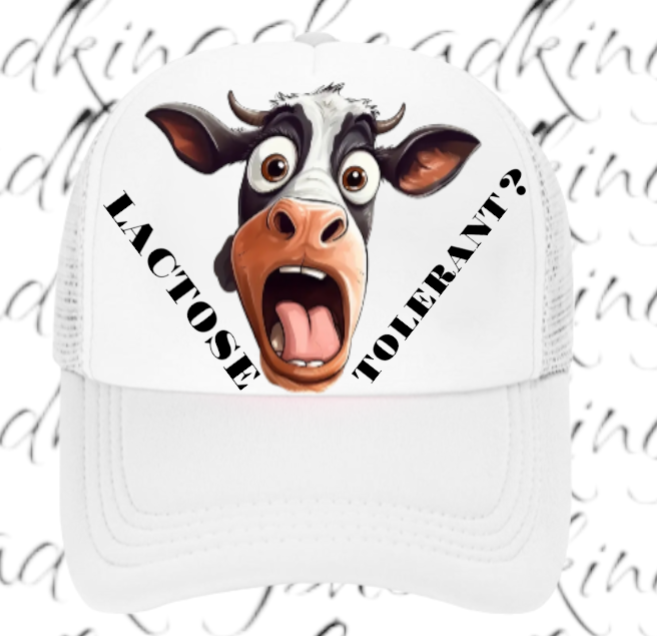 Lactose Tolerant Hat Adjustable Snapback Trucker Hat Surprised Cow Funny Hat